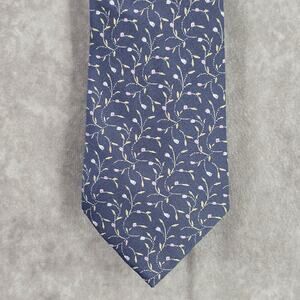 Joe Smith New York Purple Silver Floral‎ Geometric Executive Silk Men's Neck Tie